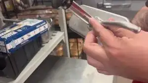 Here you are screwing the little screw piece into the pipe to hold the pipe in place for the pump to hold in place.