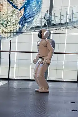 A humanoid shaped robot.