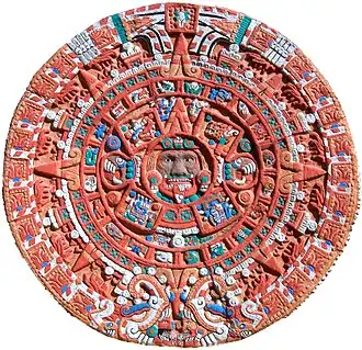The Aztec calendar.