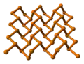 ball-and-stick model of a sheet of P atoms in black phosphorus