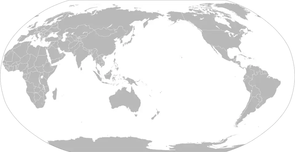 Pacific oriented map, more commonly used in certain countries.