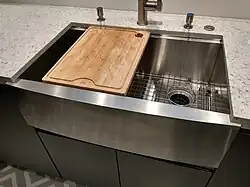 On completion, with the countertop in place