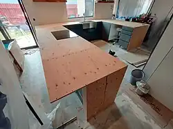 The wrap-around was the only part of surface which didn't require plywood.