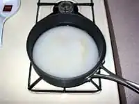 Sugar and water in the pan