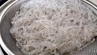 Cooked dangmyeon noodles