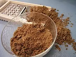 First step: grate the dry (!) rye bread