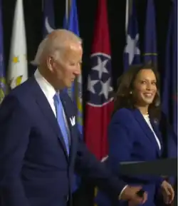 Joe Biden and Kamala Harris during the campaign.