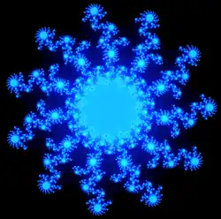 Julia Set fractal using z = z^10 + c where c = -0.925 + 0.19i