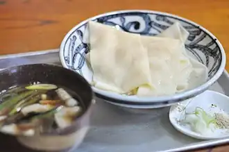 Extremely wide kawahaba udon from Saitama