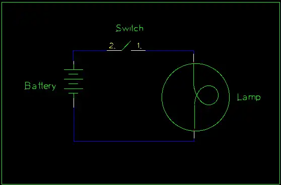 Light, battery, and switch
