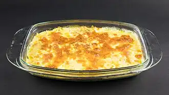 Gratin in a glass baking dish