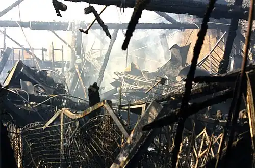 Destroyed building on Hollywood Boulevard.