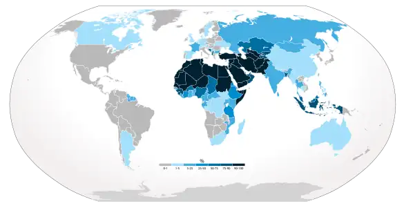 Map of Islam by country
