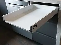 Maximera drawer without a front piece (normally, you would install the front before installing the drawer)…