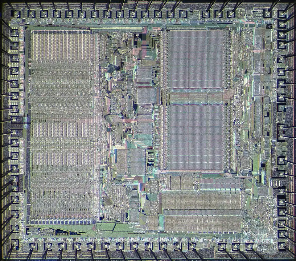 A Motorola 68000 die.