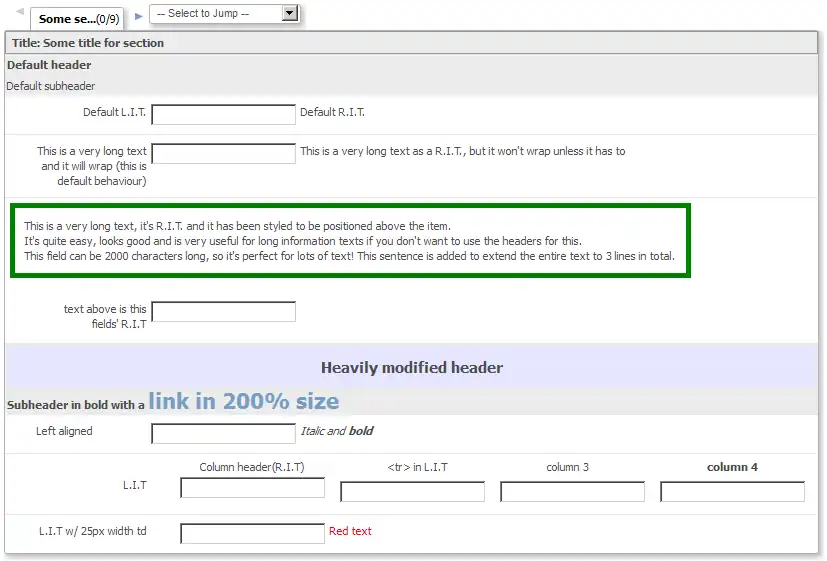This is a styled CRF (Data Entry view) in OpenClinica 3.0.4.2