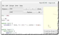 OpenSCAD Replace Dialog