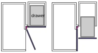 Filler scheme of a 47" corner base cabinet. Study the product instructions for exact dimensions and generally for more information.