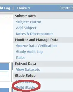 Task menu - Build study