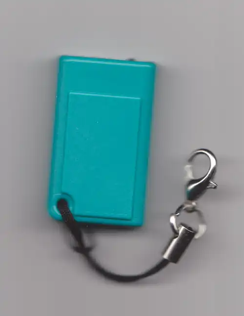 Rear of a teal Thumby.