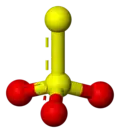 tetrahedral: thiosulfate, S2O32−