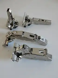 For vertical doors, there is the choice between 153-degree and 110-degree hinges.