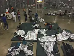 Caged sleeping area at the Usula detention center in 2018.