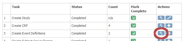 Task menu - Build study