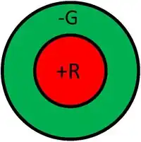 Spectrally and spatially antagonist receptive fields (on center)