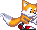 Sprite of Tails pushing to the right.