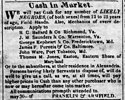 An early 19th century newspaper advertisement