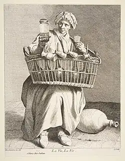 "Brandy Seller" from Études prises dans le bas peuple ou les Cris de Paris, 1746