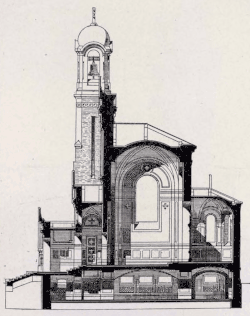 Longitudinal section of the chapel