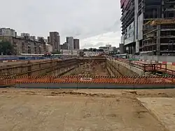 Work on excavation at the construction site in July 2020.