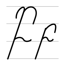 Handwritten upper and lower case of letter ben