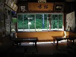 Inside the station building