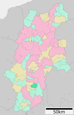 Location of Nakagawa in Nagano Prefecture