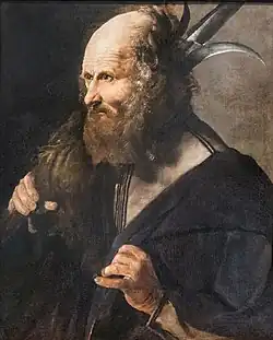 Photograph of an oil painting St. Jude Thaddeus by Georges de La Tour, circa 1615-1620