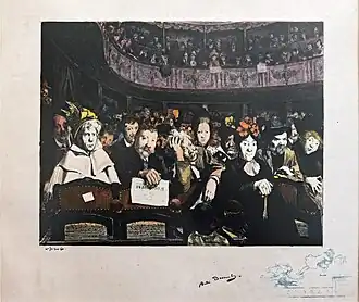 "Premiere at the Montmartre Theater (1901) (Colored Lithograph)