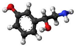 Ball-and-stick model of (R)-Norfenefrine