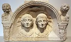 Tombstone of Gaius Volumnius and his wife; Upper Italy