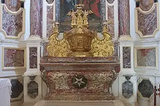 Decoration inside the church in Cambayrac