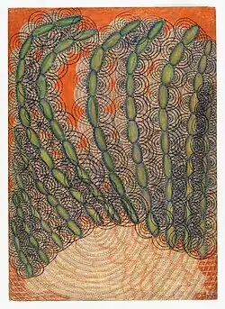 Electric flower, pastel, ink, pen, 1960s