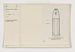 A diagram of a 17 cm incendiary shell