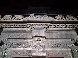 Mahavira on the lalita-bimba of the sanctum, evidence that the temple was originally dedicated to Mahavira