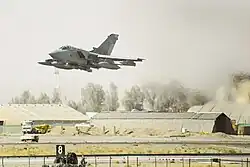 Photograph of a Tornado taking off from an Airfield in Afghanistan