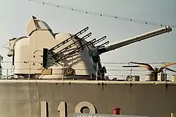 Swedish 12&nbsp;cm akan m/50 bow-turret on Destroyer HSwMS Småland (J19) 2010.
