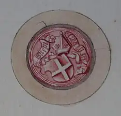 Bishop Oskuld's seal of 1524 from Stavanger