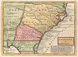 Province of Carolina showing the proposed, but not settled, Margravate of Azilia, 1746