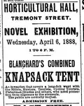 Advertisement, Novel exhibition, 1888